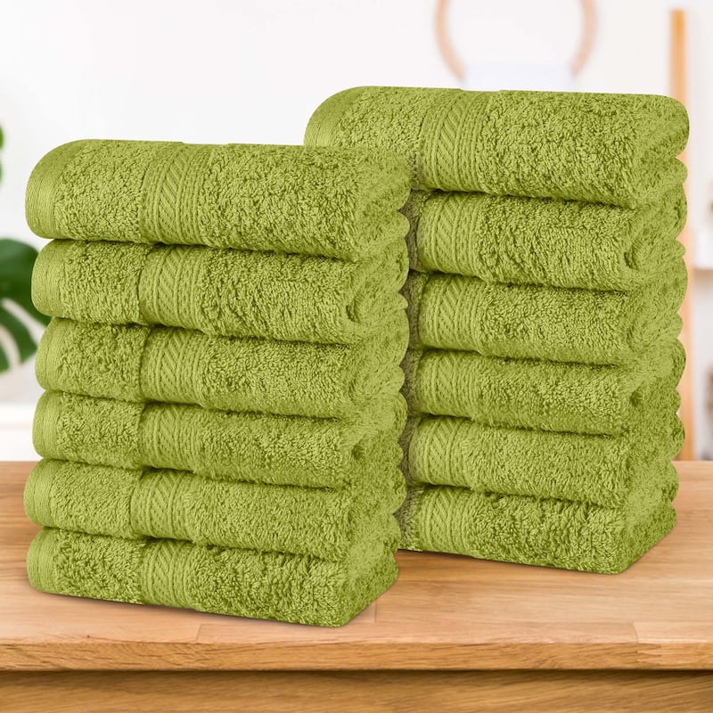Superior Atlas Cotton Heavyweight Luxury Face Towel Washcloth Set of 12 ...