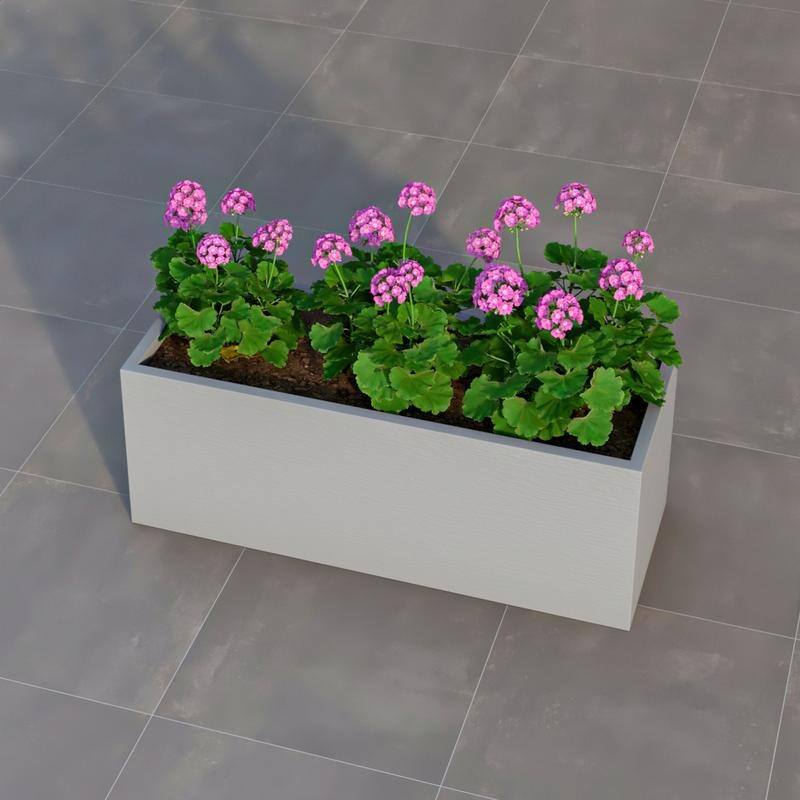 Flora Modern Rectangular Planter in Fiberstone and MGO Clay with Drainage for Indoor & Outdoor Home Office Patio Yard Decor