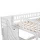 preview thumbnail 8 of 7, Twin over Twin White Bunk Bed with Stairway, Two Drawers and Slide