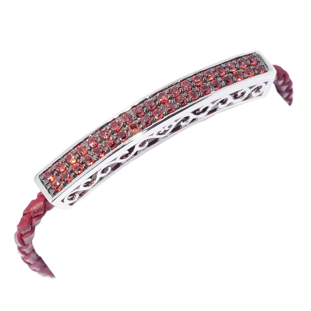 925 Sterling Silver Red Garnet Bracelet