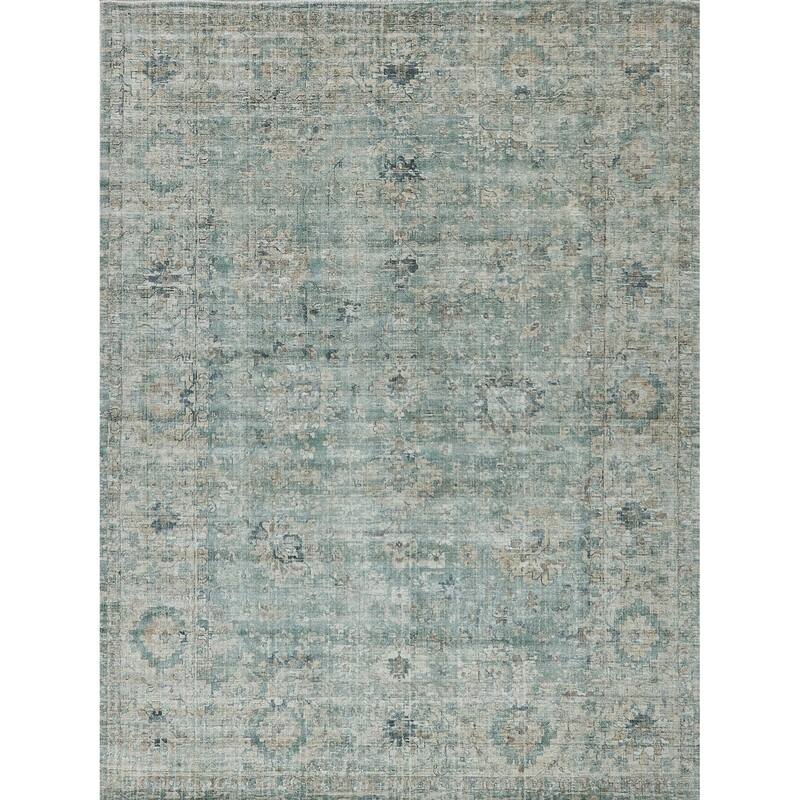 EXQUISITE RUGS Kensington Hand-loomed Wool/Bamboo Silk Blue Area Rug