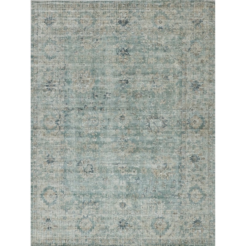 EXQUISITE RUGS Kensington Hand-loomed Wool/Bamboo Silk Blue Area Rug