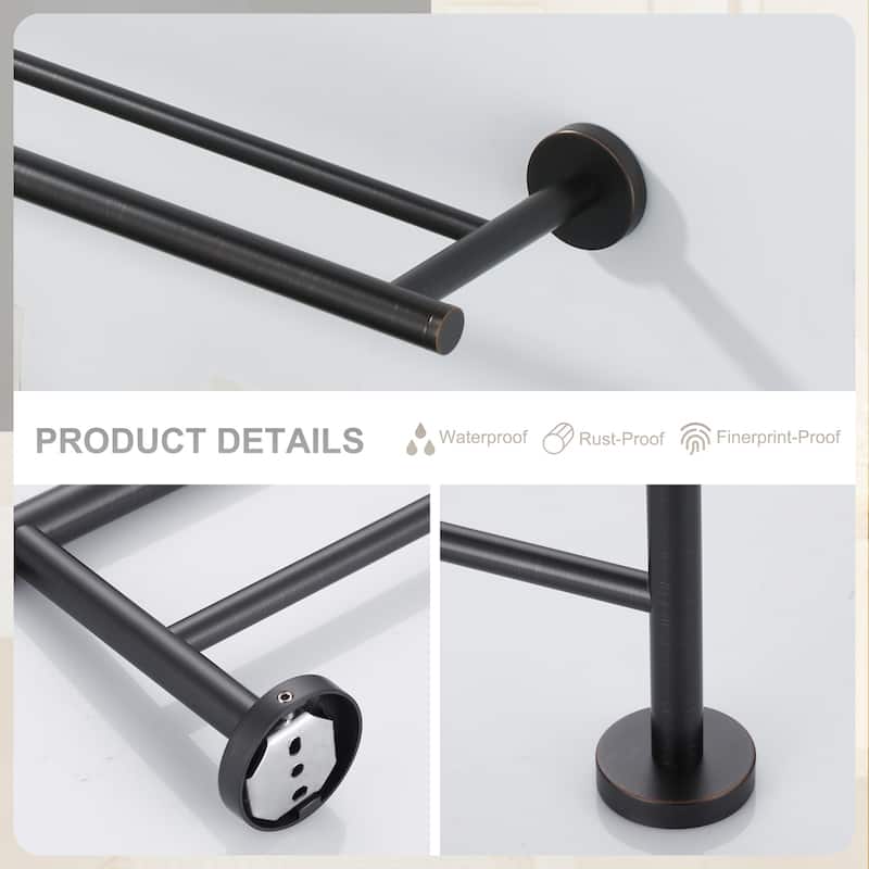 WOWOW Wall Mounted Stainless Steel Double Towel Bar