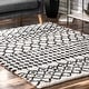 preview thumbnail 12 of 37, Nuloom Beige Geometric Moroccan Trellis Shag Rug 12' x 15' - Ivory/Black - Rectangle