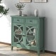 preview thumbnail 1 of 7, 35.4" Green Wooden Entryway Storage Cabinet with Adjustable Shelf