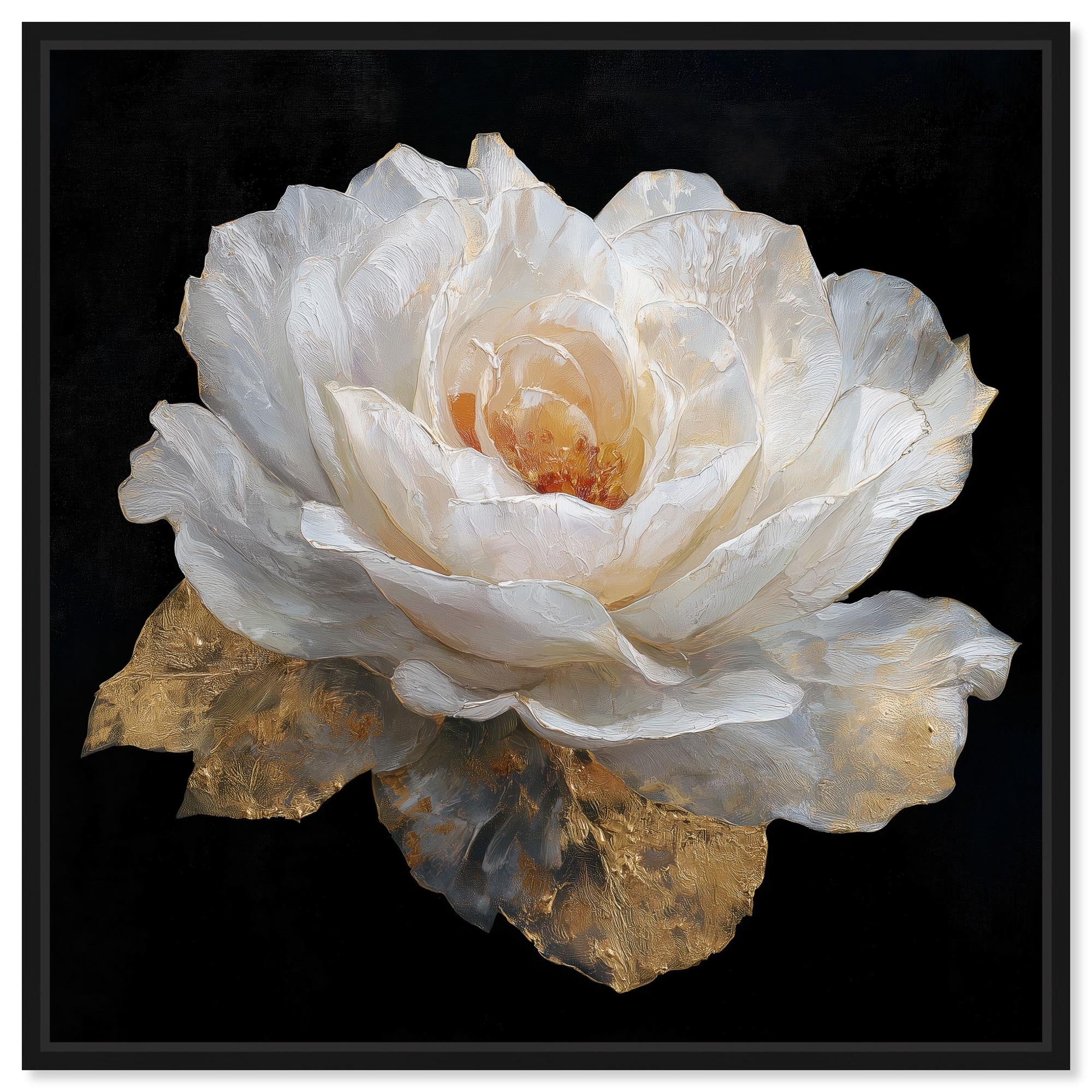 Golden Nocturne II Floral Wall Art Canvas Print by Art Remedy