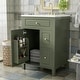 preview thumbnail 8 of 53, GDFStudio - Cielo 24" Bathroom Vanity with Ceramic Sink, 2 Soft Close Drawers, Door & Storage Racks