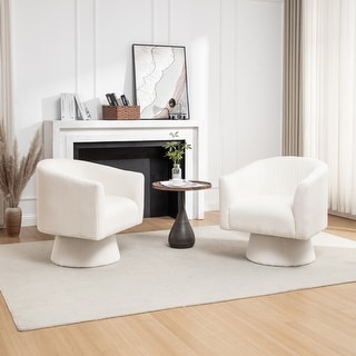 SEYNAR Mid Century Modern Velvet 360 Degree Swivel Accent Chair Set of ...