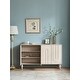preview thumbnail 5 of 4, 59.8'' Cream Sideboard With French Arch Doors And Solid Wood Legs - L 59.84'×W 15.75'×H 35.43'