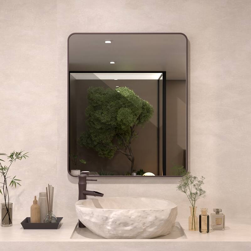 24/30/42/48/60 inch Rectangle Frameless Wall Mounted Bathroom Vanity Mirror - 30" x 36" - Oil Rubbed Bronze