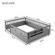 preview thumbnail 12 of 10, Full Size Toddler Floor Bed Fence Bed with Guardrails, Grey