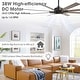 preview thumbnail 32 of 38, 65" Integrated LED White Dimmable Ceiling Fan with Light and Remote - 65" D x 65" W x 13.4" H