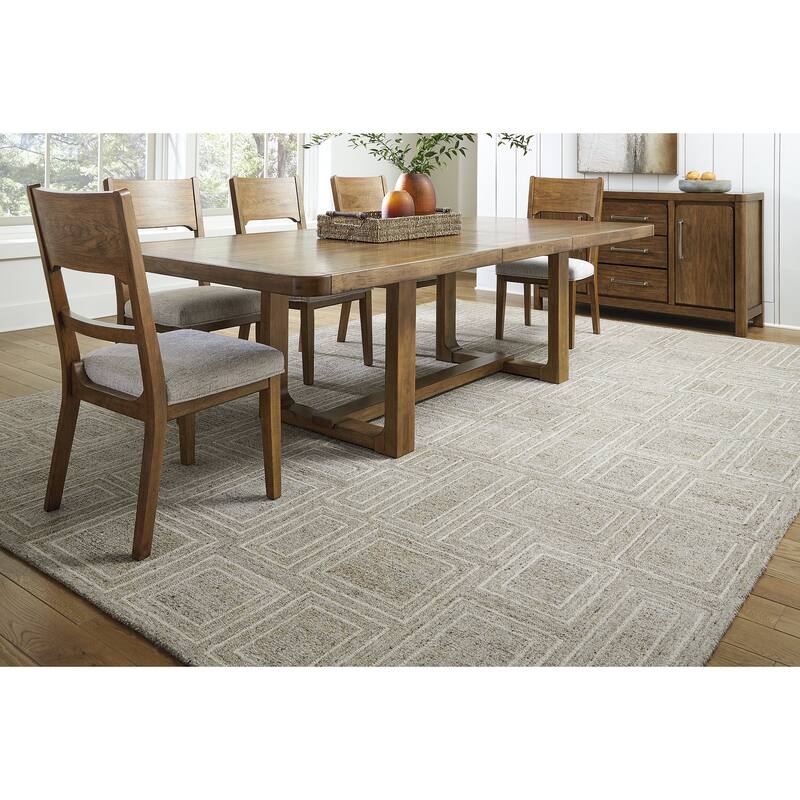 Signature Design by Ashley Brickburgh Gray/Ivory Rug - 121.5" W x 166.75" D x 0.63" H