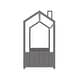 preview thumbnail 6 of 9, Twin Size Velvet Upholstered House Bed with Roof and Pinewood Frame