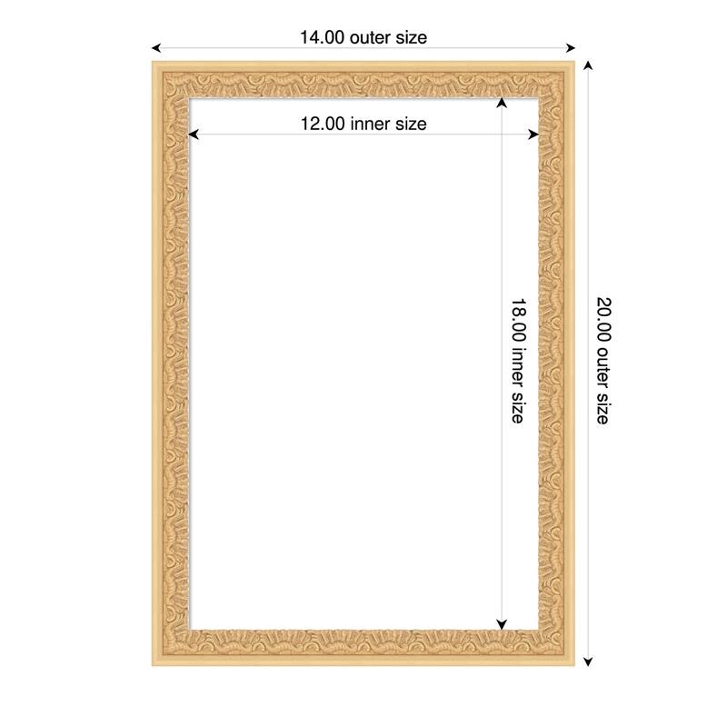 Bethany Framed Dry Erase Magnetic Board - 14 x 20 in - Bethany Gold