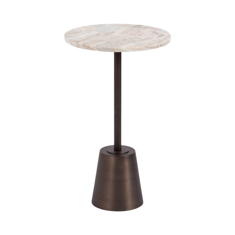 Kate and Laurel Tira Round Side Table - 14x14x24 - Brown/Bronze
