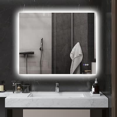 Clear LED Bathroom Vanity Mirror with Adjustable Light and Defog - 39.4" L x 1.6" W x 31.5" H