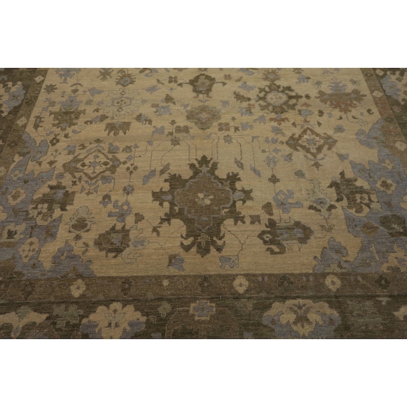 9'11''x13'4'' Hand Knotted Crafts Beige Oushak Wool Oriental Rug - 9' 11'' x 13' 4''