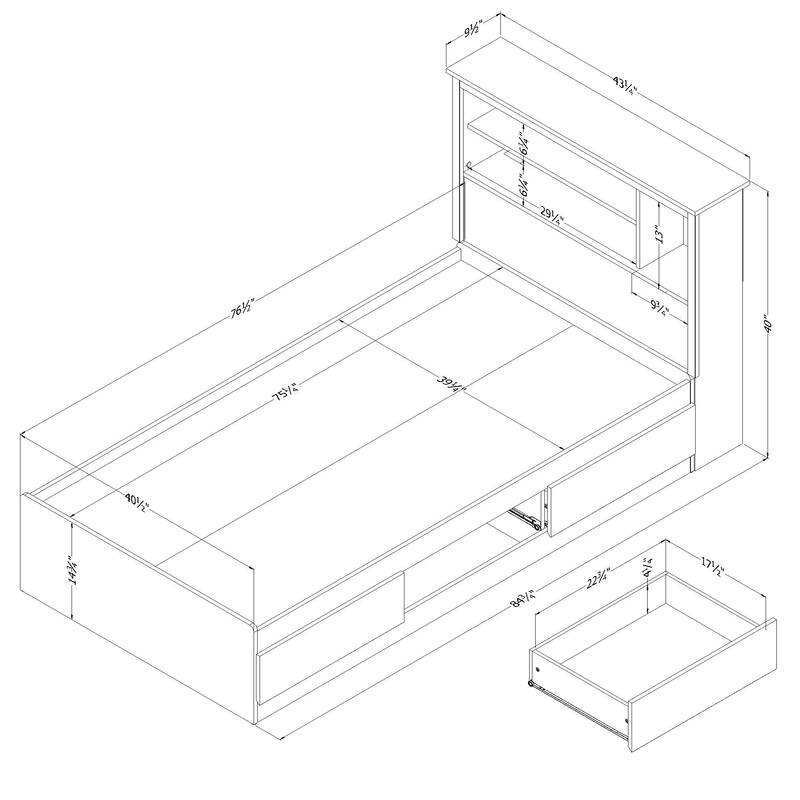 South Shore Gramercy Bed and Headboard Set