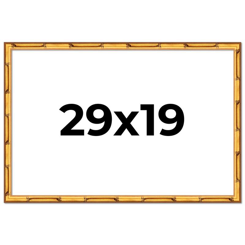 29x19 Frame Gold Bamboo Picture Frame Modern Photo Frame Includes UV Acrylic Shatter Guard Front Acid Free Foam Backing Board