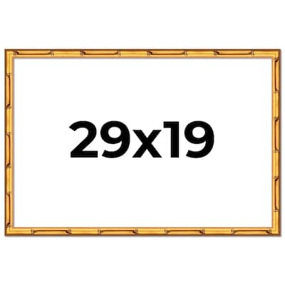 29x19 Frame Gold Bamboo Picture Frame Modern Photo Frame Includes UV Acrylic Shatter Guard Front Acid Free Foam Backing Board