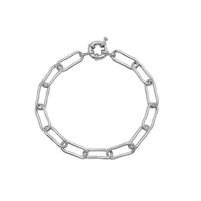 Victoria Townsend Silver Plated Thin Paperclip Link Bracelet