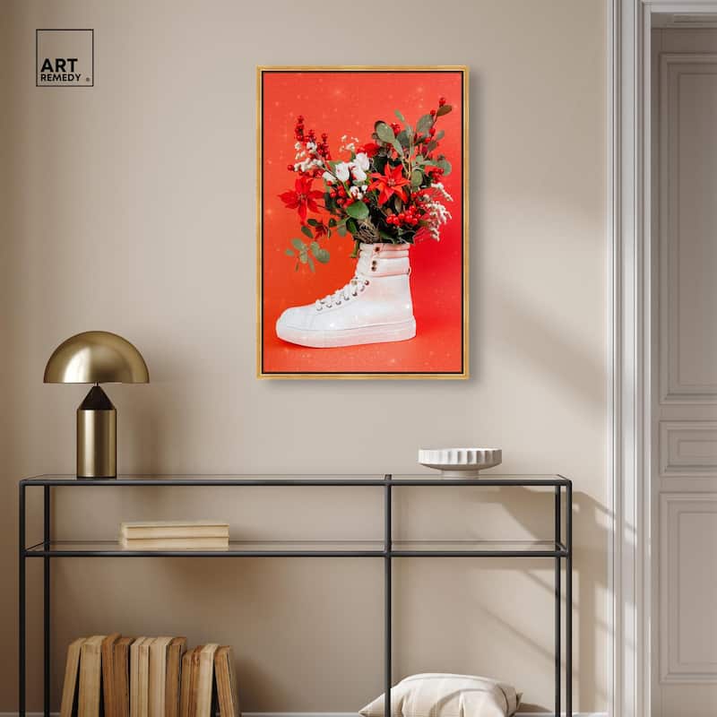 Christmas Sneaker Canvas by Art Remedy
