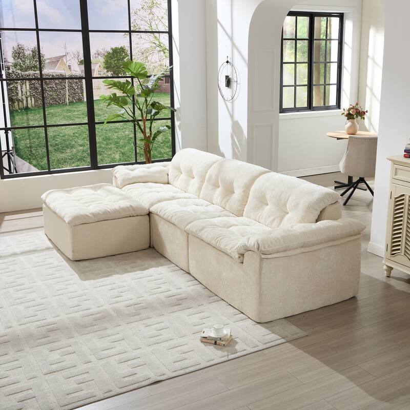 Modular Convertible Cushioned Sleeper Sofa Set