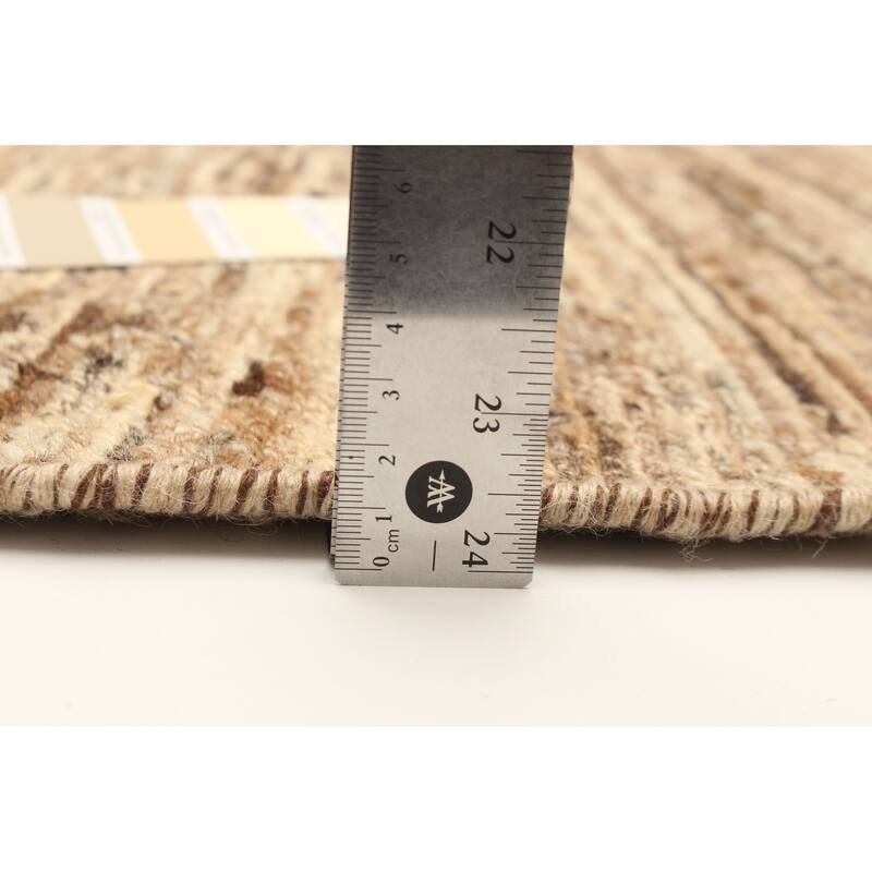 ECARPETGALLERY Flat-Weave Natural Cream Wool Tapestry Kilim - 5'7 x 6'0