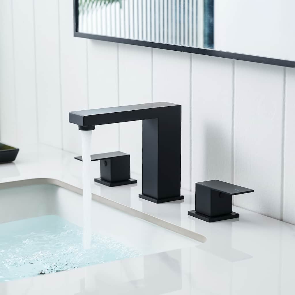 Black Dual Handle 3 Holes Bathroom Faucet