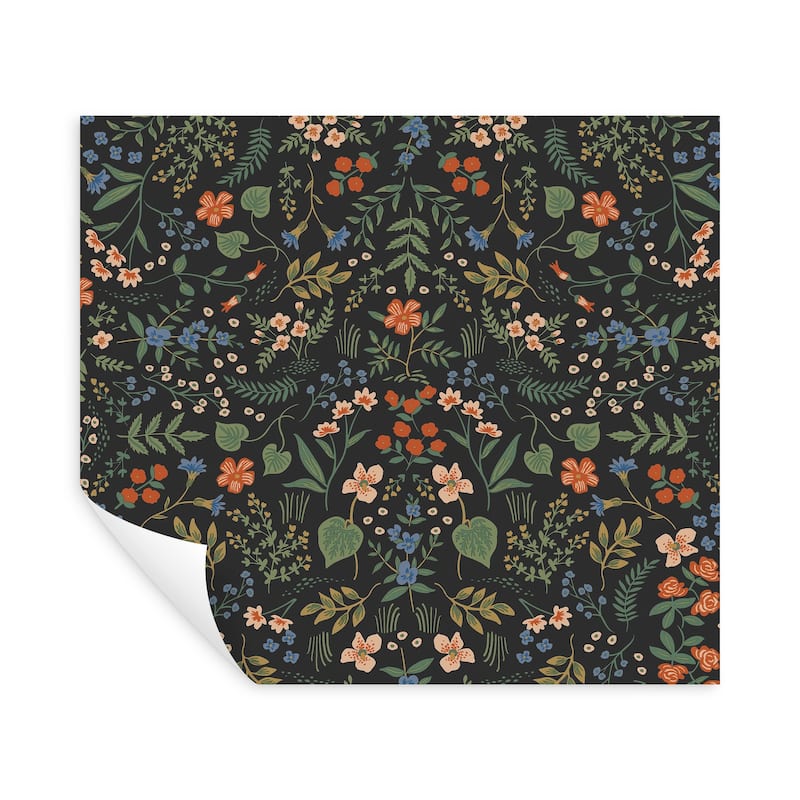 Rifle Paper Co. Wildwood Black Peel and Stick Wallpaper