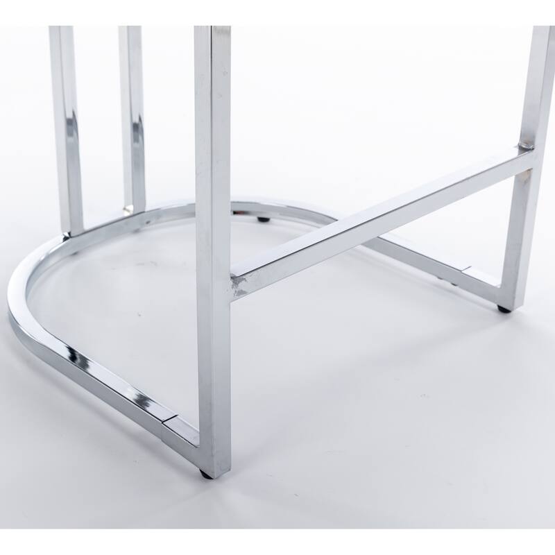 GDF Studio - Riveton Modern Velvet Upholstered 26" Counter Height Bar Stools with Button Tufted Back & Rivet Trim (Set of 2)