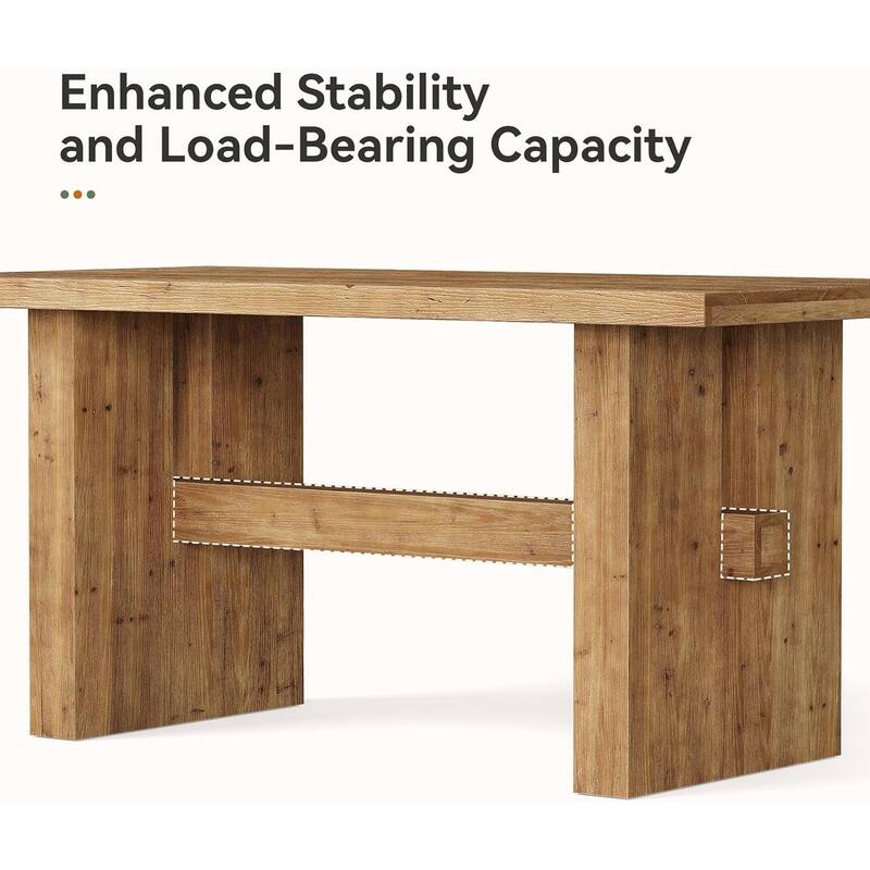 63-Inch Solid Wood Executive Desk, Computer/Office Desk, Writing Study Table, Home Office Business Workstation