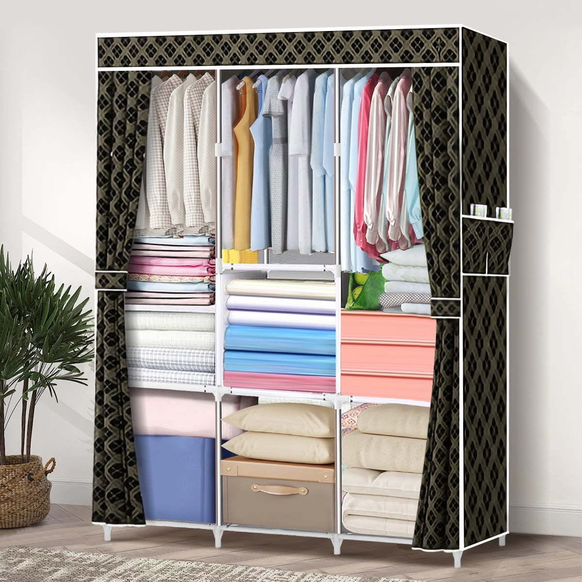 Portable Closet, Closet Storage with 6 Shelves, Clothes Rack with  Waterproof Cover, Closet Organizer with Durable Metal Frame Wardrobe for  Bedroom