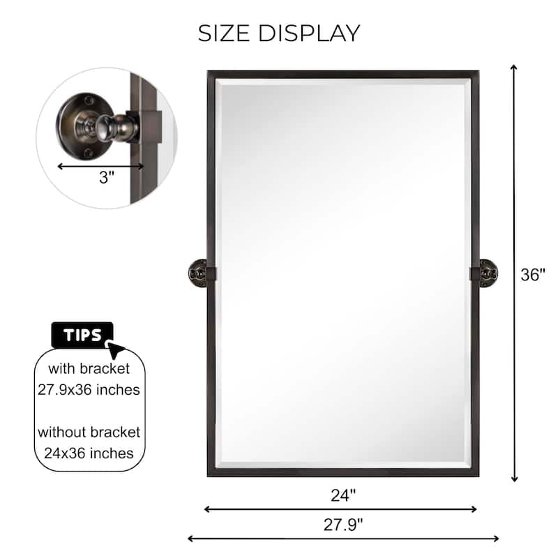 TEHOME Blakley Rectangle Metal Wall Mirror