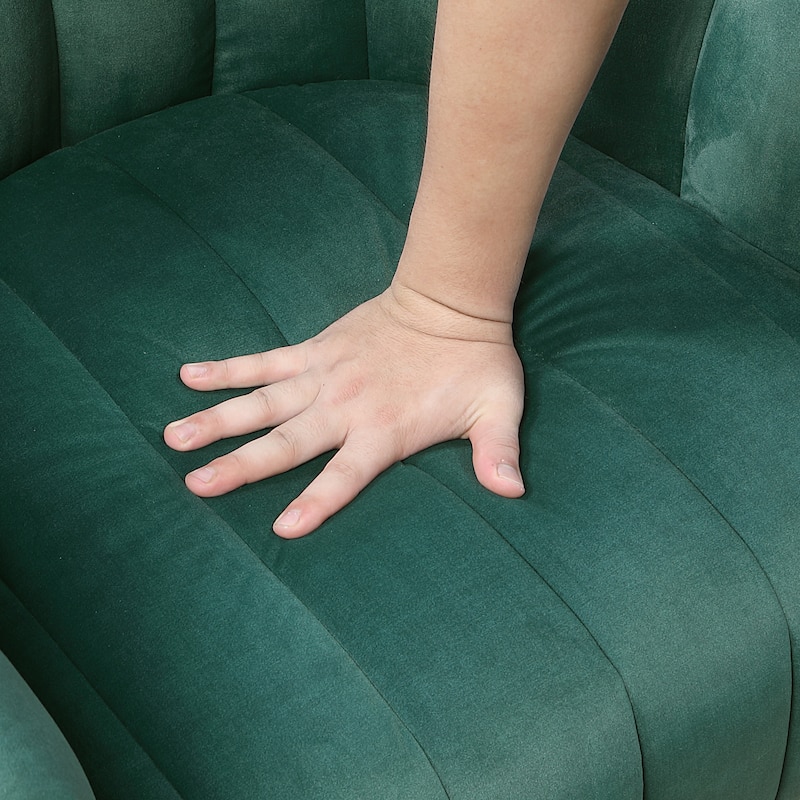 Briar 27.5" Velvet Swivel Chair - 360-Degree Metal Swivel Base