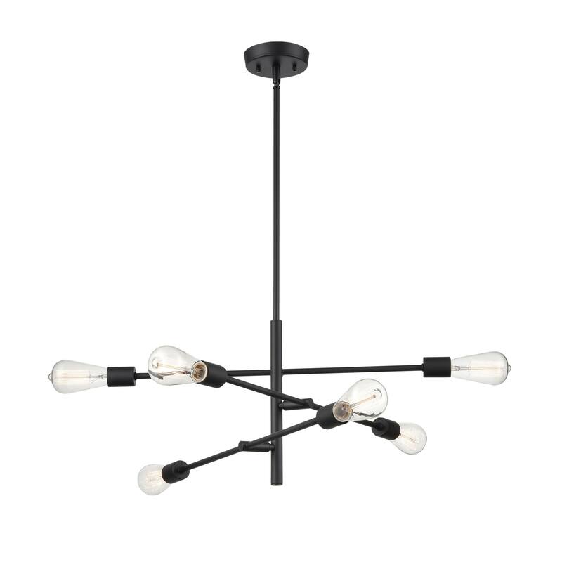 Millennium Lighting Decco 6 Light Pendant Fixture in Matte Black or Modern Gold