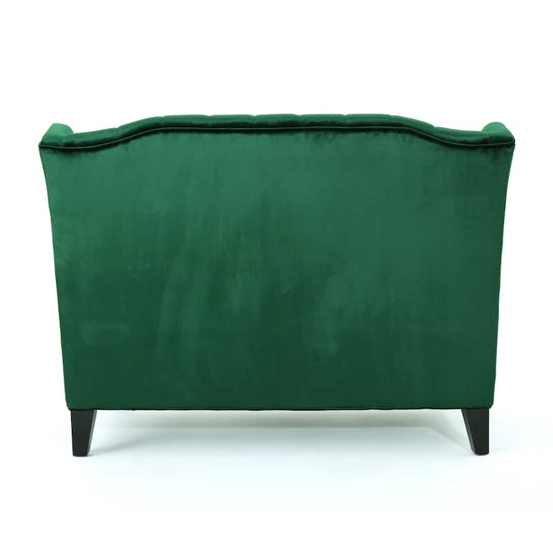 Leora Modern Glam Tufted Velvet Wingback Loveseat by Christopher Knight Home