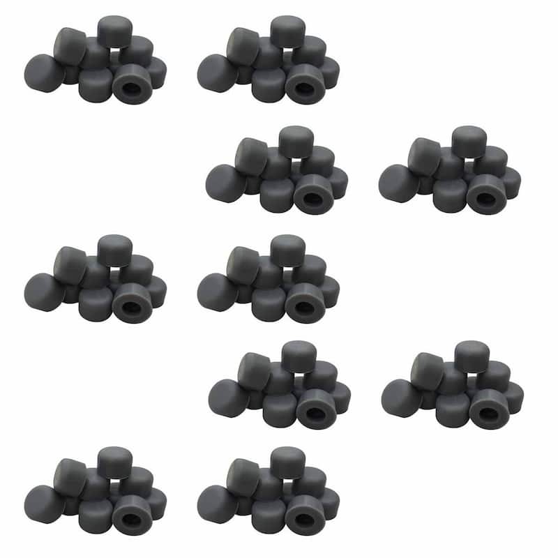 Renovators Supply Grey Premium Silicone Door Stopper Tips 1/4" ID Door Stopper Bumper Caps 10 Replacement Tip Ends Pack of 10