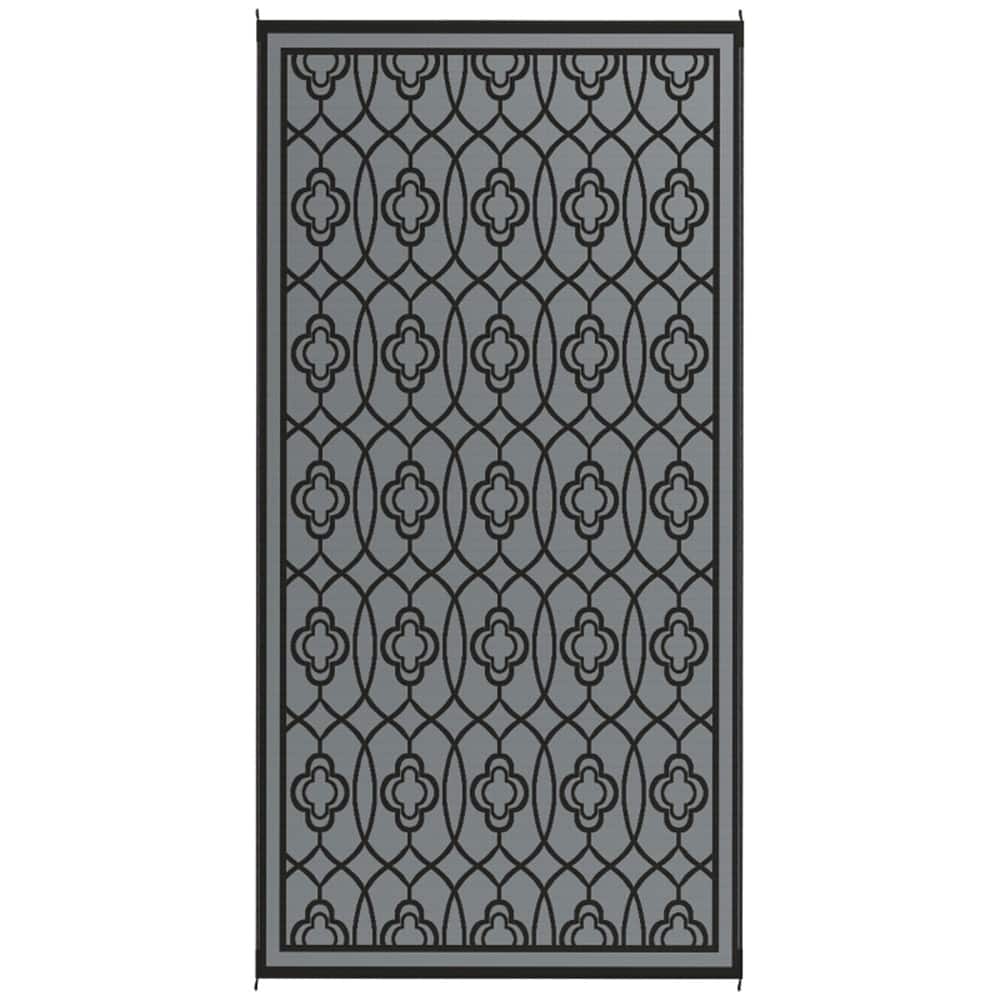 Reversible Outdoor Rug with Carry Bag Large Picnic Blanket for Camping, RV Trips, Beach, and Backyard Use - 215.7" L x 107.9" W