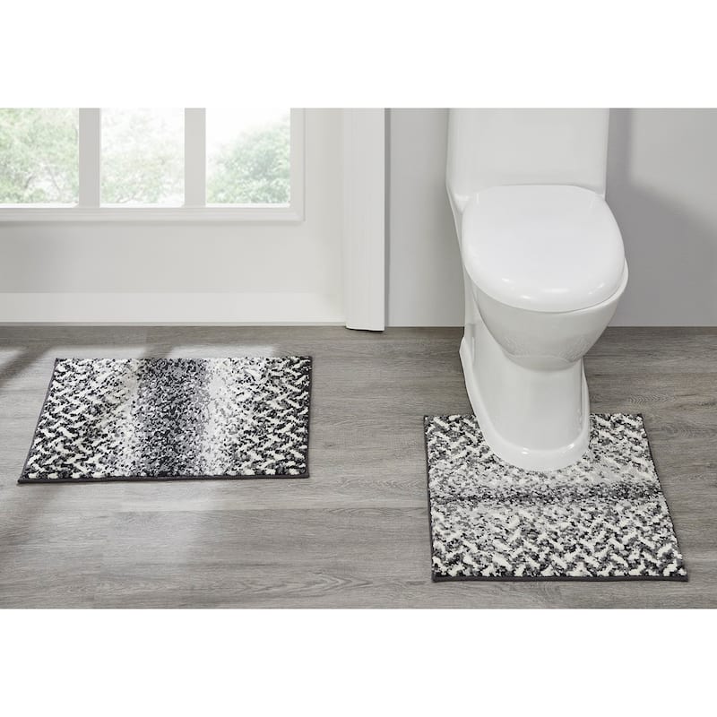 Better Trends Casablanca Collection 100% Micro Polyester Soft Plush & Absorbent Water Machine Washable 2 Piece Bath Rug Set