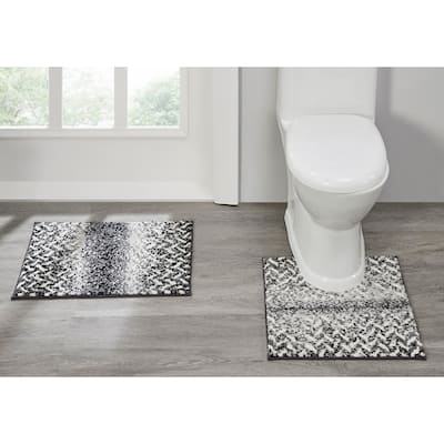 Better Trends Casablanca Collection 100% Micro Polyester Soft Plush & Absorbent Water Machine Washable 2 Piece Bath Rug Set