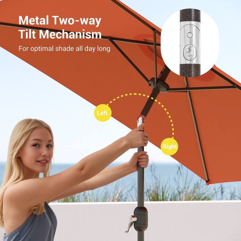 BONOSUKI 6.5x6.5Ft Patio Market Umbrella Weather-Resistant Frame