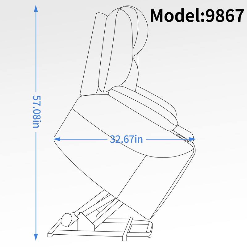 Blue Recliner Chair with 8-Point Vibration Massage, Lumbar Heating, Dual USB Ports, and Stainless Steel Drink Holders