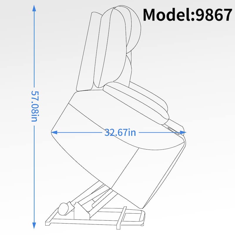 Okin motor Up to 350 LBS Chenille Power Lift Recliner Chair, Heavy Duty Motion Mechanism with 8-Point Vibration Massage and Lumb