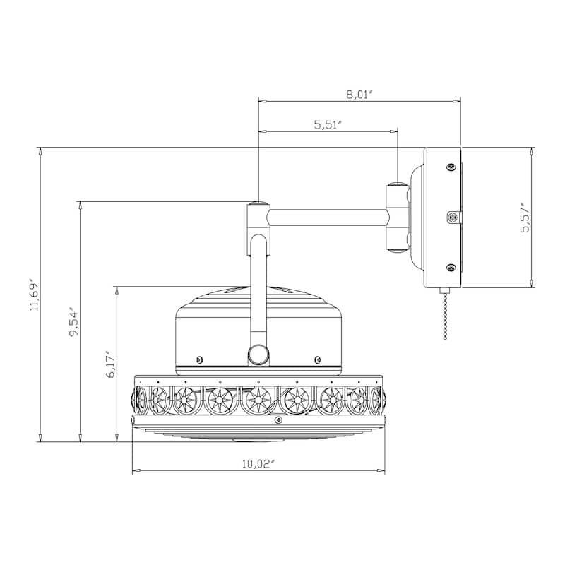 10-inch Industrial Walnut Indoor Wall Mount Fans with Plug in Cord