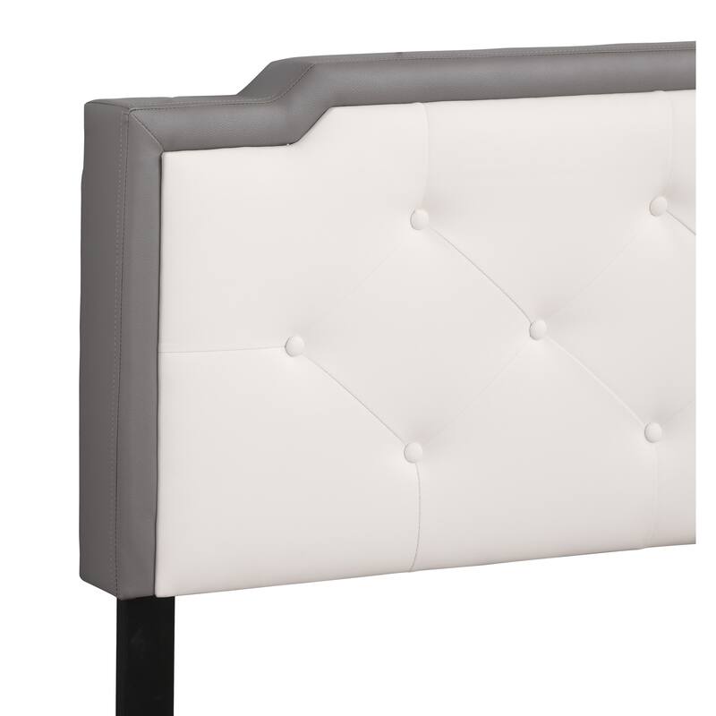 Full Size PU Tufted Platform Bed with Adjustable Headboard