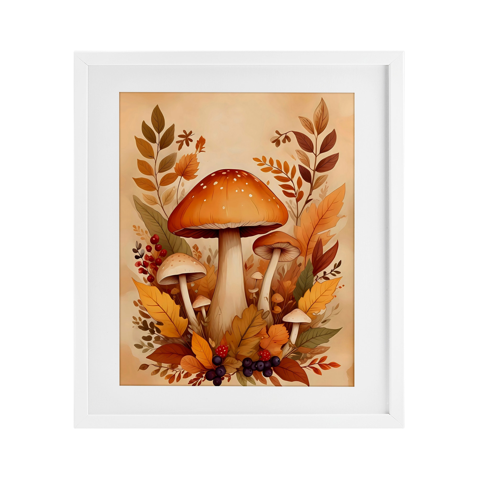 Stupell Autumn Mushrooms Bundle Under Glass Framed Design By Creative Studio