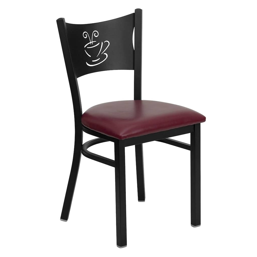 Coffee Back Metal Restaurant Chair - 17.25"W x 20"D x 33.25"H - 17.25"W x 20"D x 33.25"H