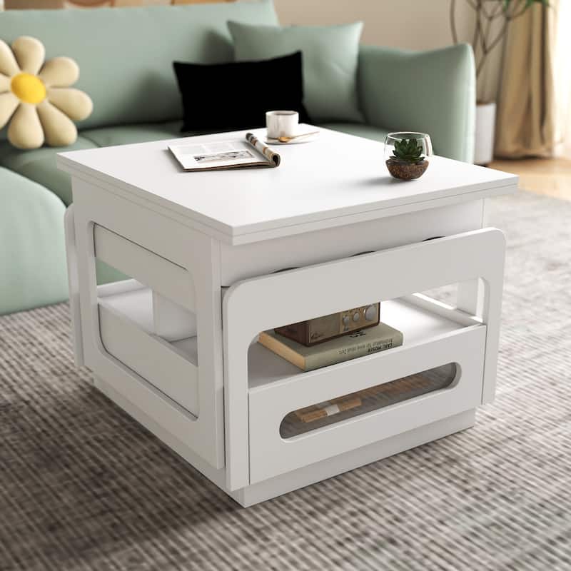 GDF Studio - Jei Modern 3-in-1 Convertible Coffee Table with Storage Cabinet for Living Room